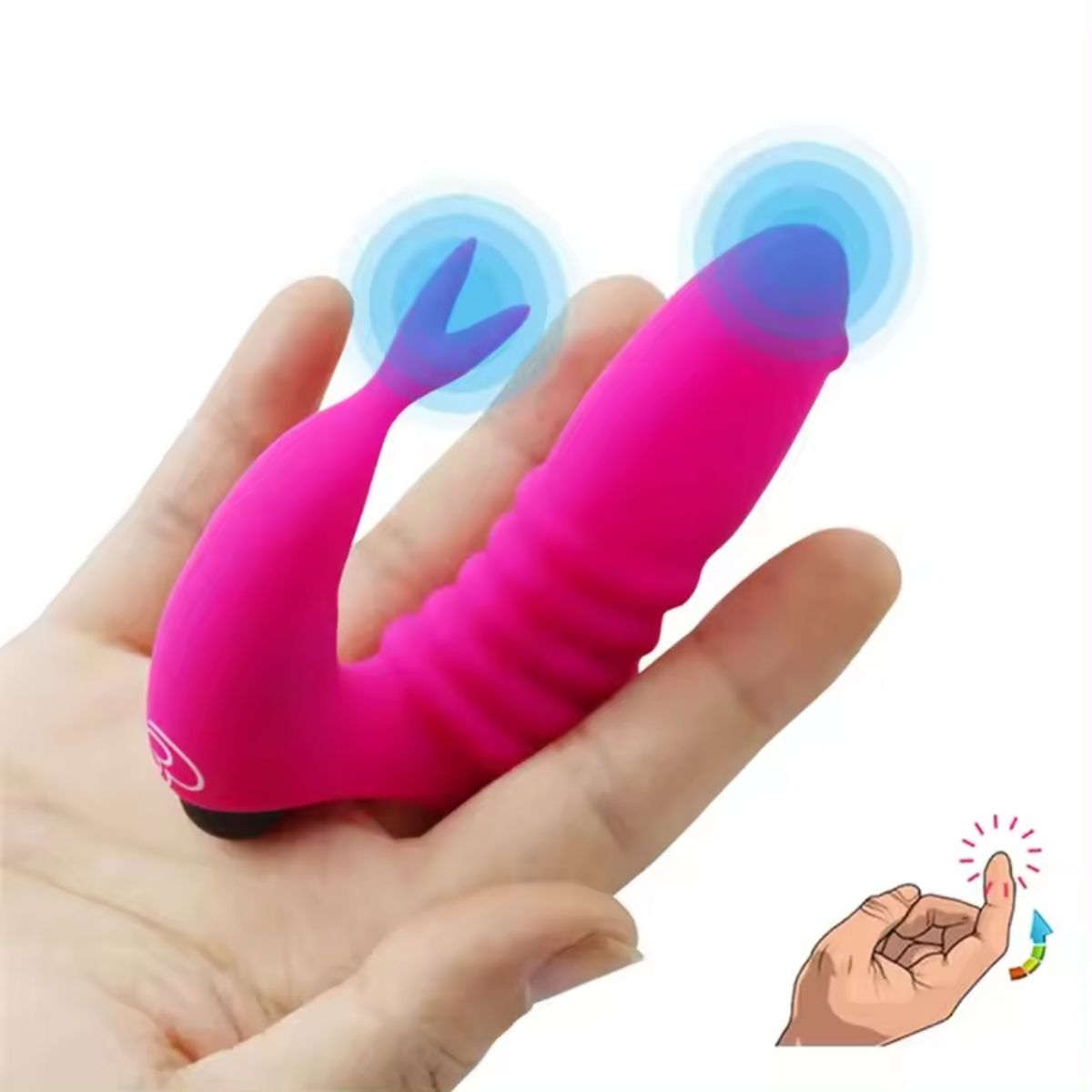 GENERICO - Vibrador para Dedo con Estimulación de Clítoris en Color Rosado