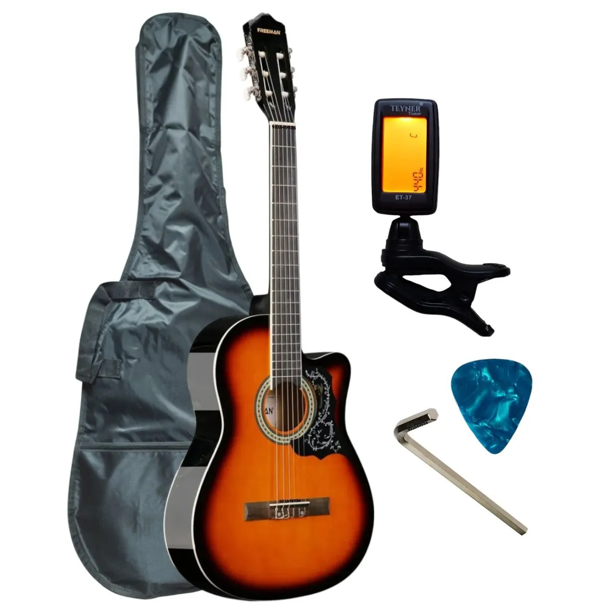 CALIFORNIA - Guitarra acústica CALIFORNIA SUNBURST con cuerdas Nylon