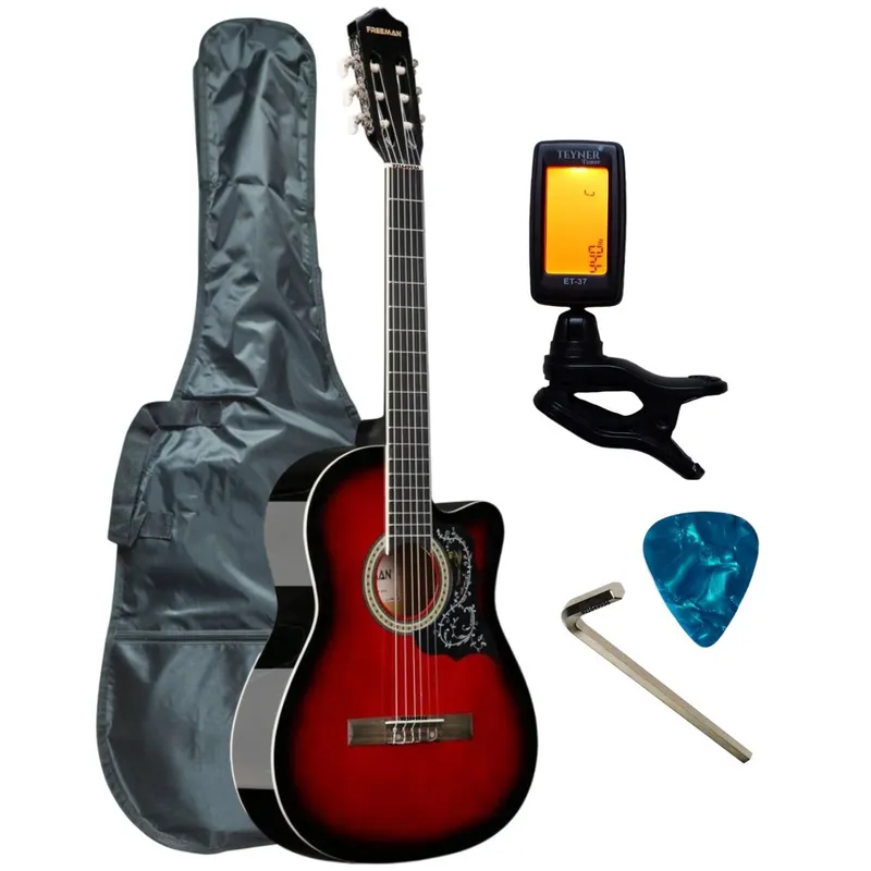 CALIFORNIA - Guitarra acústica CALIFORNIA-ROJO con cuerdas Nylon