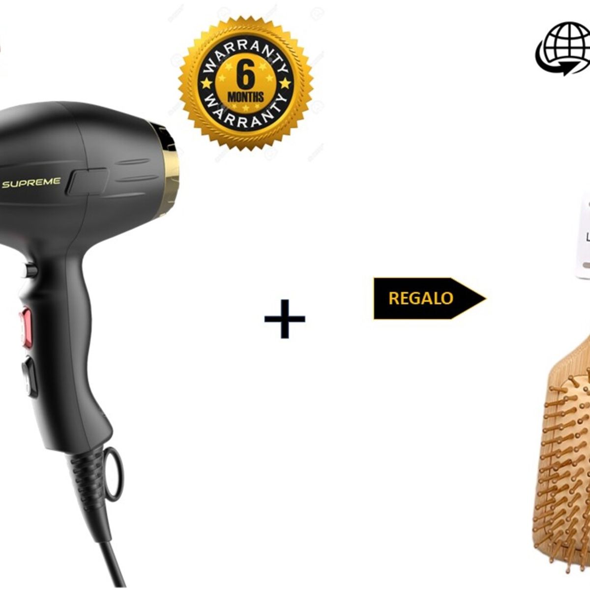 LIZZE - LIZZE PACK SECADORA SUPREME 2600W + REGALO CEPILLO RAQUETA DE BAMBU