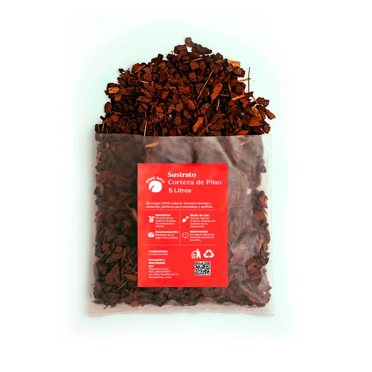 GENERICO - Corteza de Pino 5 Litros para orquideas