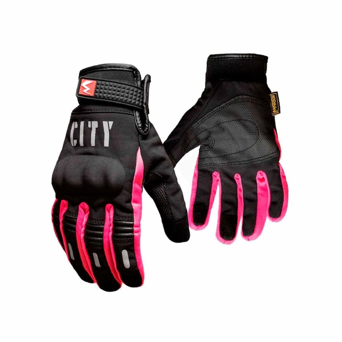 GENERICO - GUANTES CITY PARA MOTOCICLISTA ROSADO TALLA S