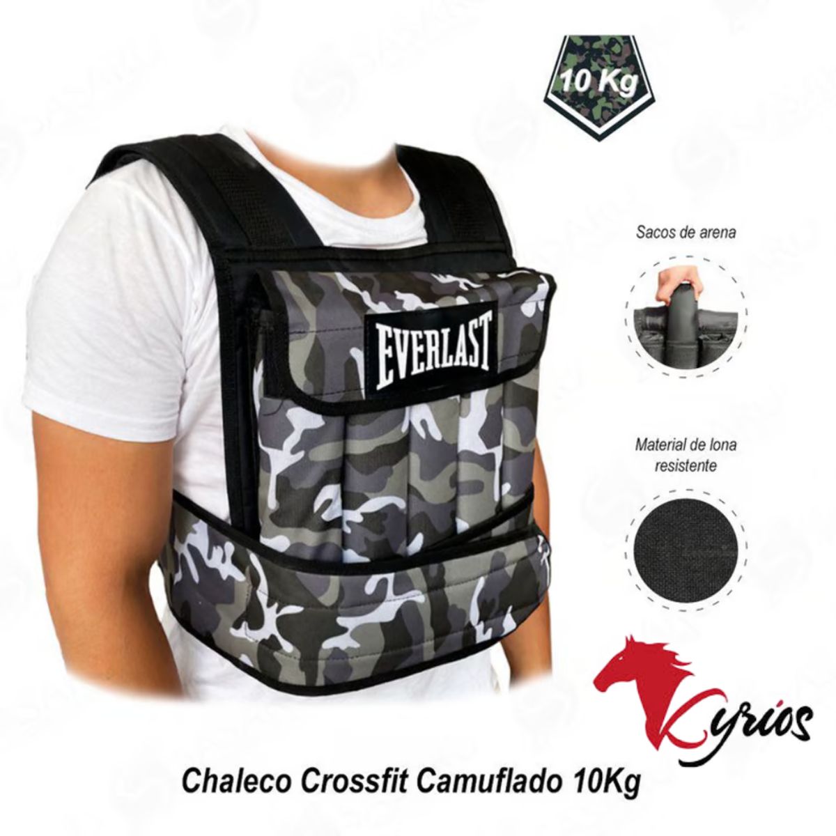 NO LOGO - Chaleco Everlast De 20 KG Arena Color Negro