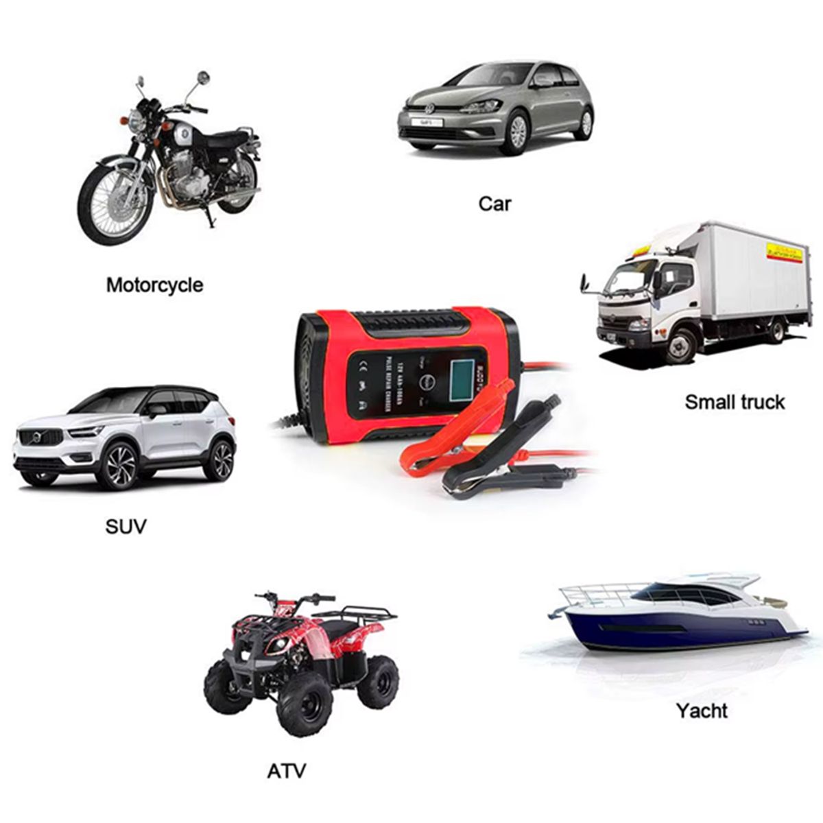 OEM - Cargador Y Reparador De Batería Con Carga Rápida Autos Motos