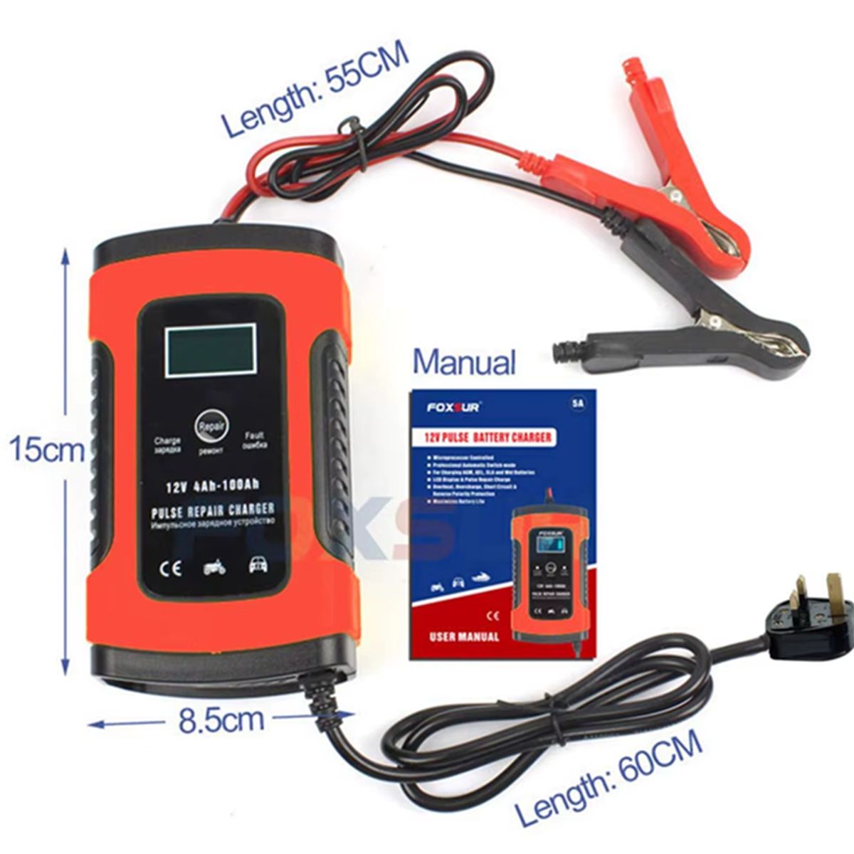 OEM - Cargador Y Reparador De Batería Con Carga Rápida Autos Motos