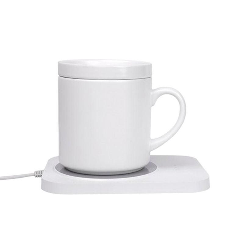 S&T - Taza de Ceramica Calefaccion Termostatica Cable USB P-Laptop - Blanco