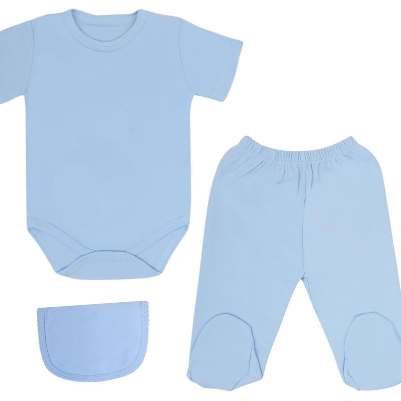 GENERICO - Ajuar Bebé Niño Celeste 3 Piezas