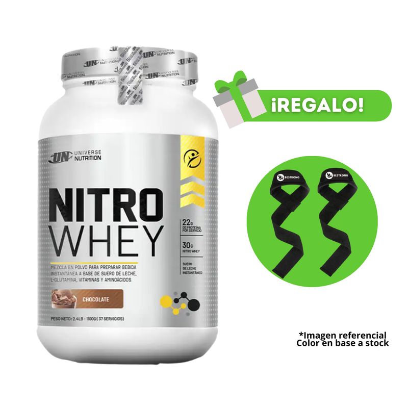 UNIVERSE NUTRITION - PROTEÍNA NITRO WHEY 1.1 KG CHOCOLATE + STRAPS
