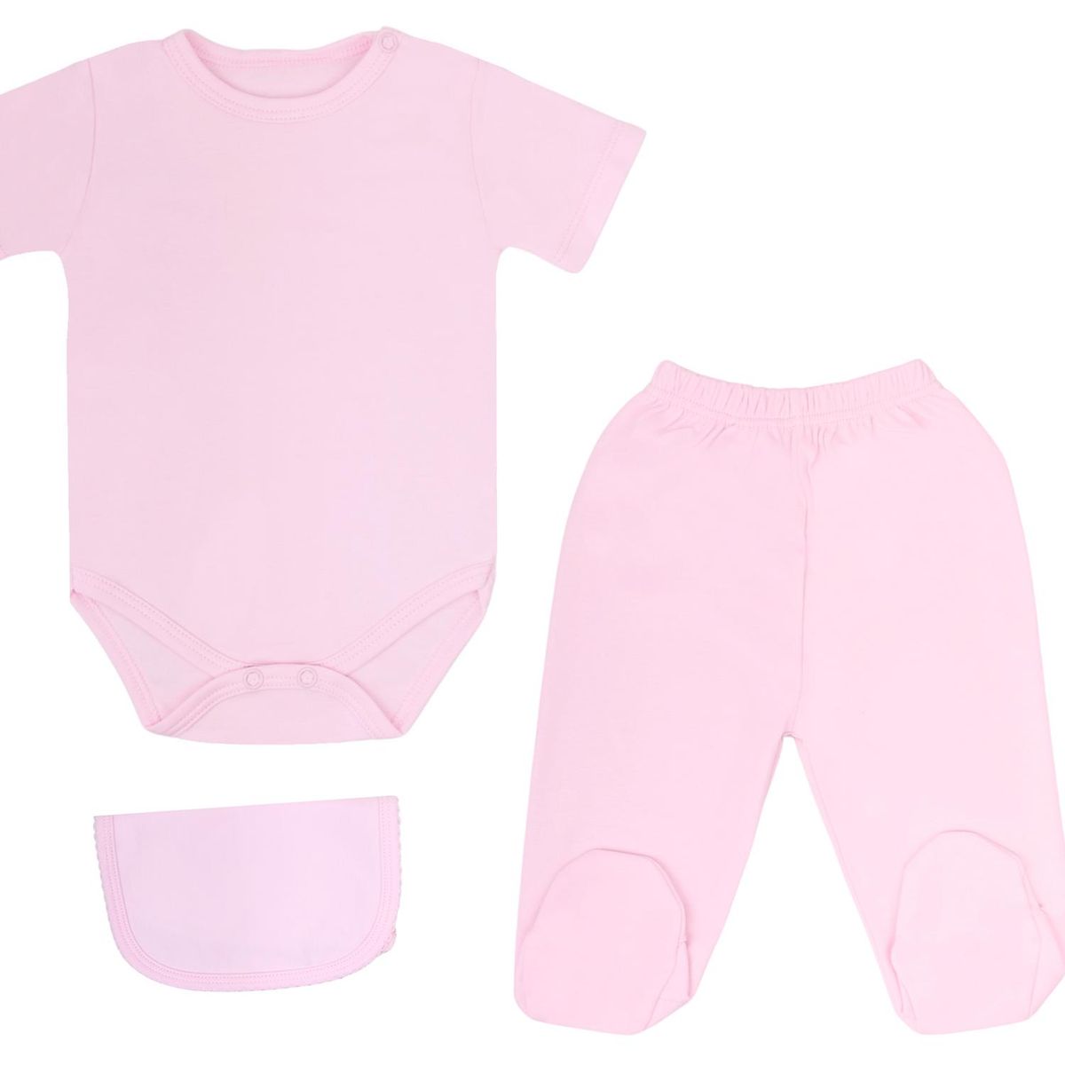 GENERICO - Ajuar Bebé Niña Rosado 3 Piezas