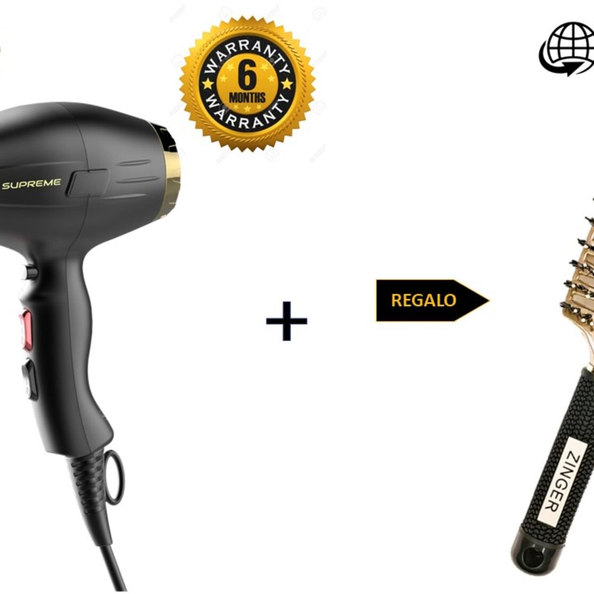 LIZZE - LIZZE PACK SECADORA SUPREME 2600W + REGALO CEPILLO ESQUELETO DORADO