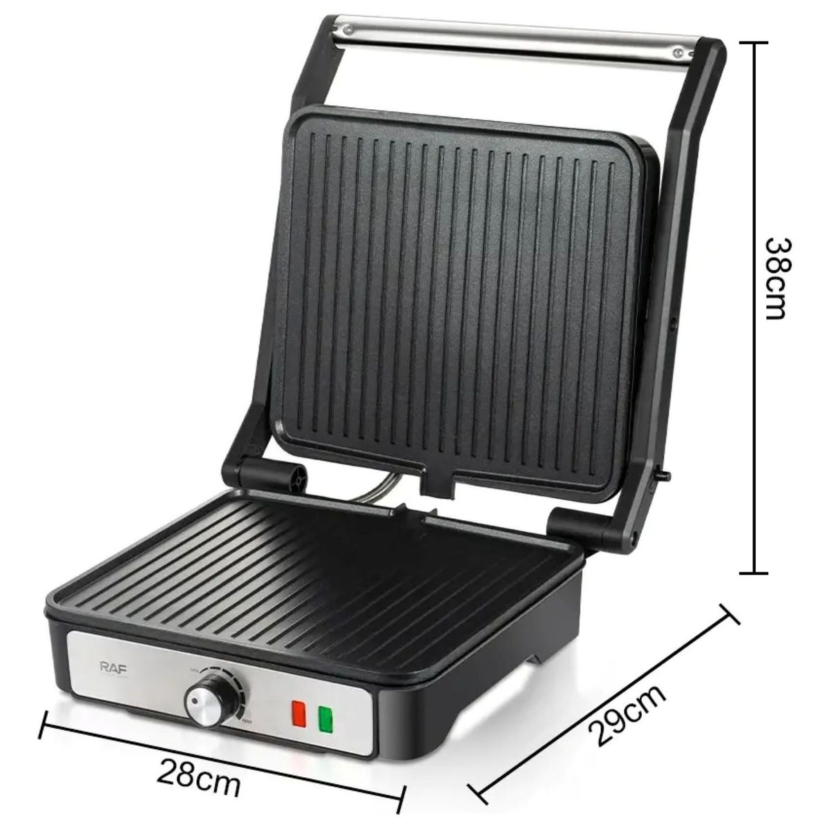 GENERICO - Asador Plancha Doble Cara Apertura 180° 2000w Raf R2601