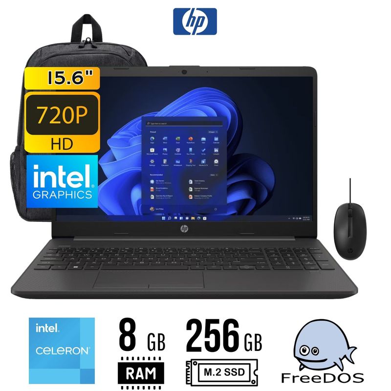 HP - LAPTOP HP 250G9 INTEL CELERON N4500 8GB DDR4 SSD 256GB 156 HD FREEDOS