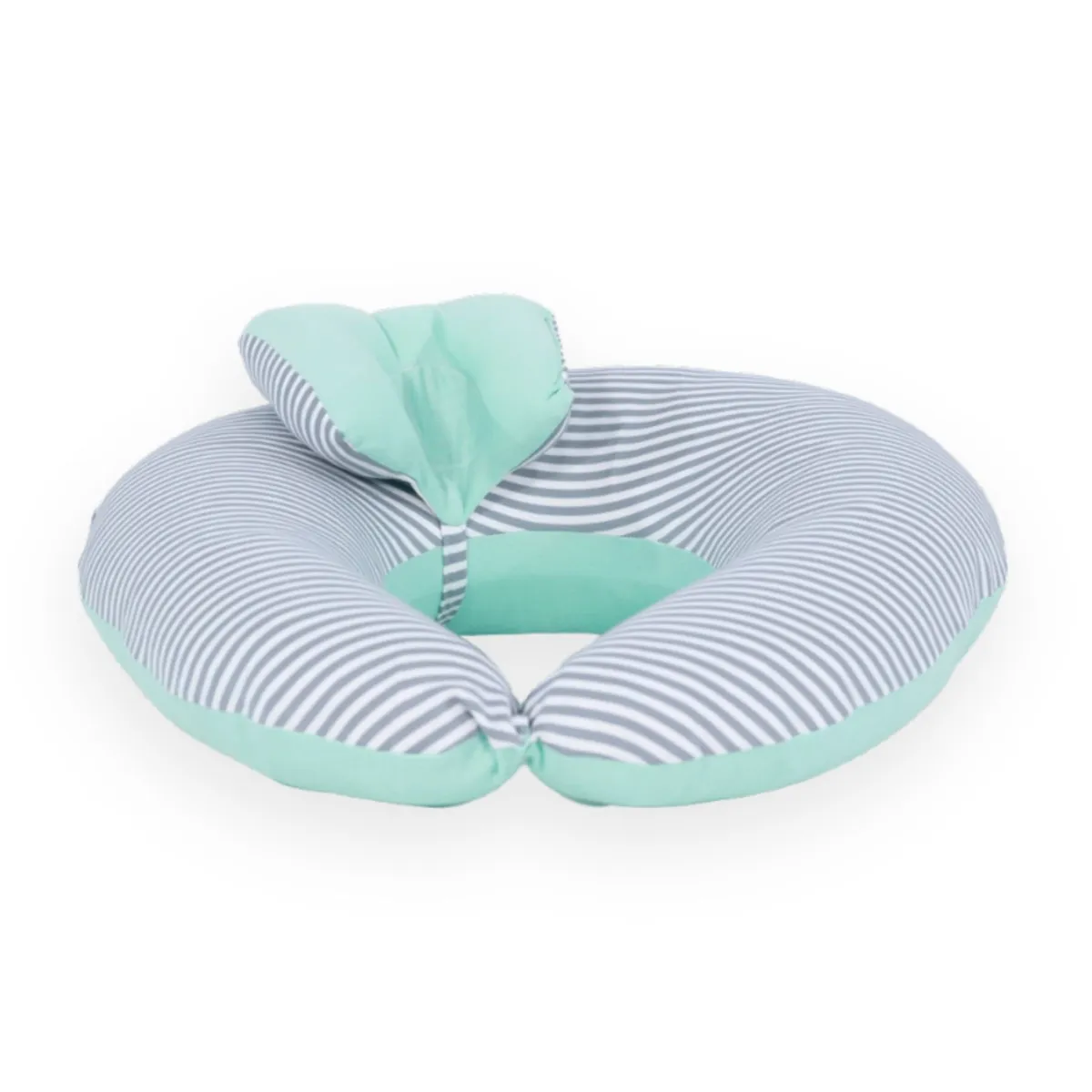 ACOLCHONADITOS - COJIN DE LACTANCIA ACOLCHONADITOS - VERDE AGUA RAYAS PLOMAS