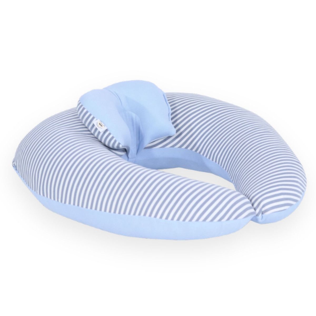 ACOLCHONADITOS - COJIN DE LACTANCIA ACOLCHONADITOS - CELESTE RAYAS PLOMAS