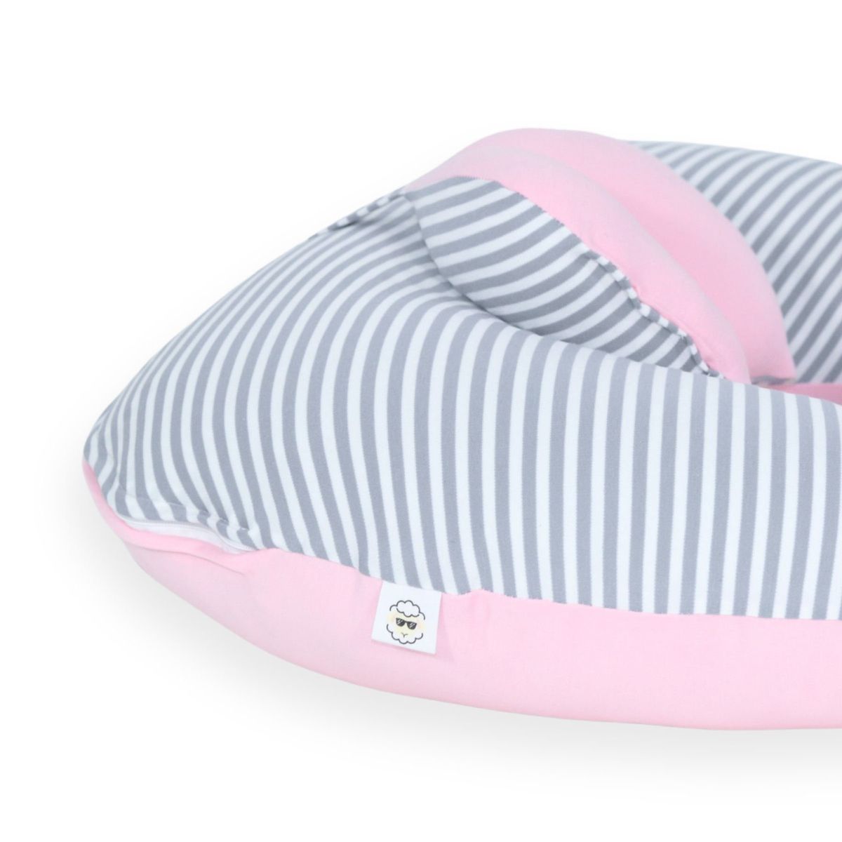 ACOLCHONADITOS - COJIN DE LACTANCIA ACOLCHONADITOS - ROSADO RAYAS PLOMAS
