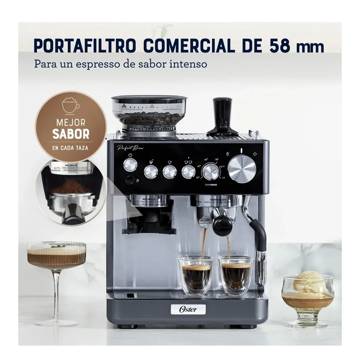 OSTER - Cafetera Oster para Espresso Perfect Brew BVSTEM7301