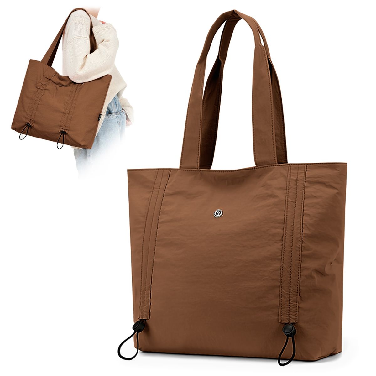 KELLER - Bolso para Mujer Impermeable Grande Marrón YF3