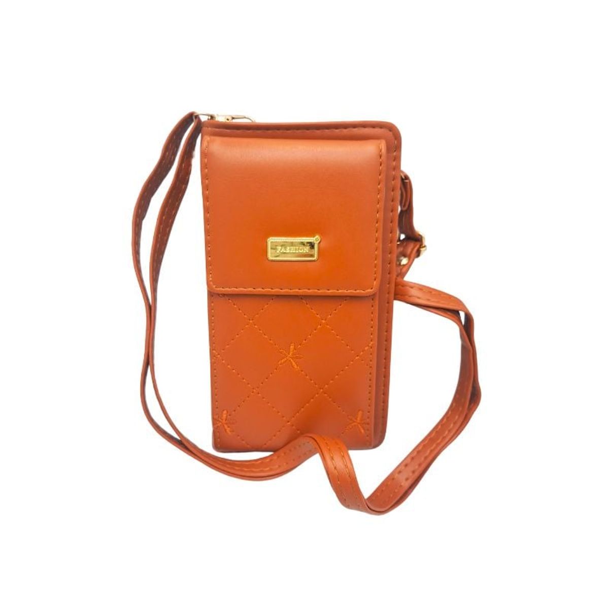 GENERICO - Bolso Cruzado Acolchado para Teléfono Marrón