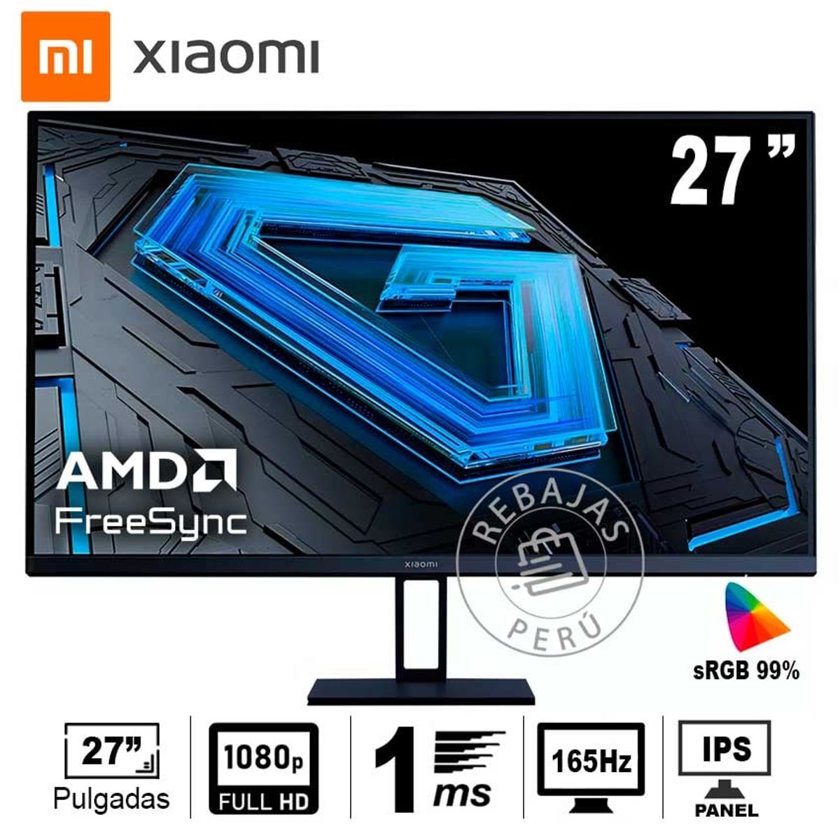 XIAOMI - Monitor Xiaomi G27i 27 IPS FHD 165Hz 1ms HDR10 FreeSync Premium