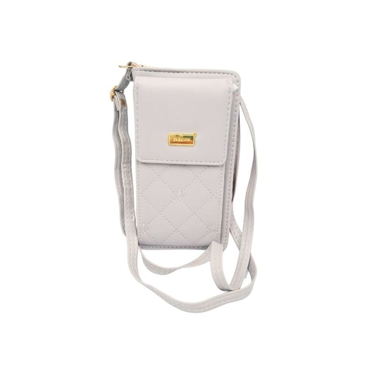 GENERICO - Bolso Cruzado Acolchado para Teléfono Gris Claro