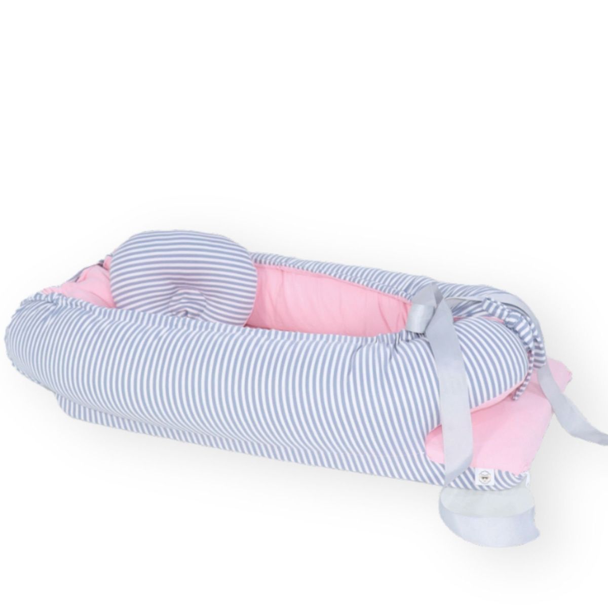 ACOLCHONADITOS - NIDO COLECHO ACOLCHONADITOS - ROSADO RAYAS PLOMAS