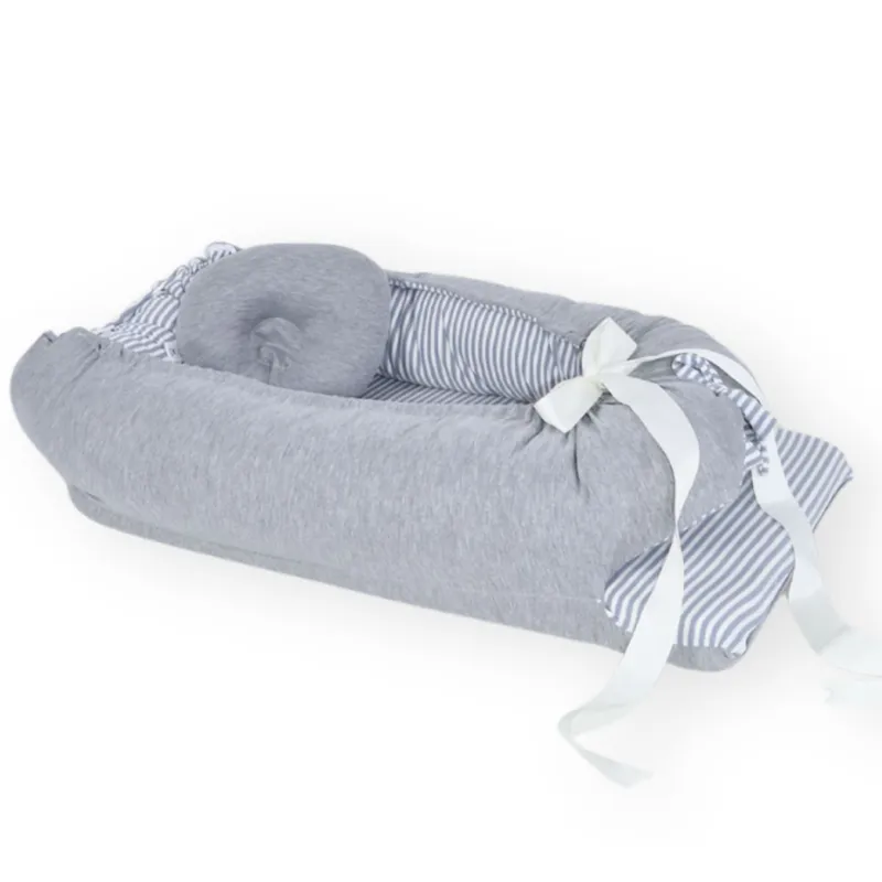 ACOLCHONADITOS - NIDO COLECHO ACOLCHONADITOS - PLOMO RAYAS PLOMAS