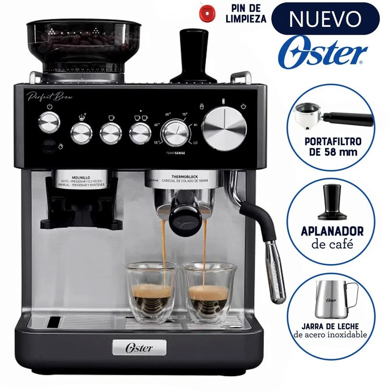 OSTER - Cafetera Espresso Oster Perfect Brew BVSTEM7301 con Molinillo