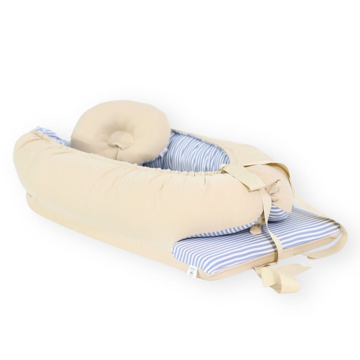 ACOLCHONADITOS - NIDO COLECHO ACOLCHONADITOS - BEIGE RAYAS PLOMAS