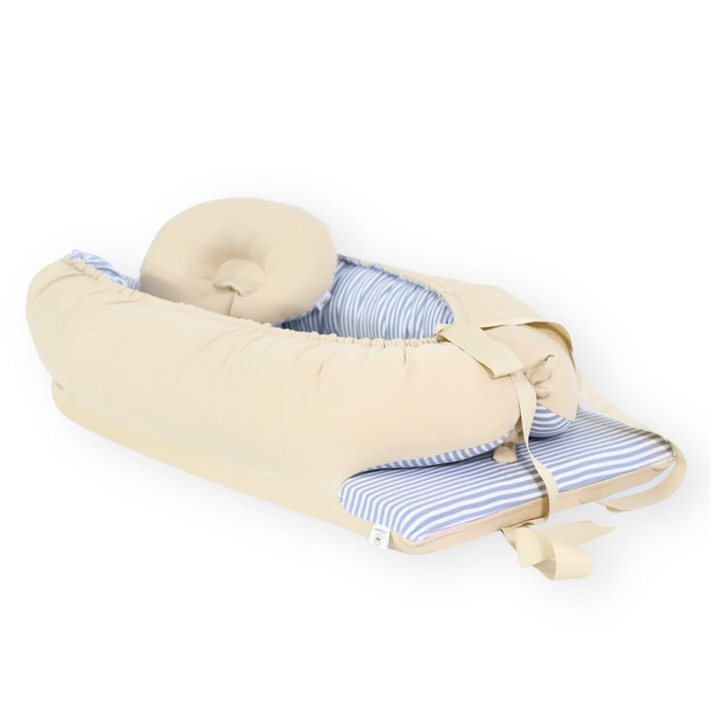 ACOLCHONADITOS - NIDO COLECHO ACOLCHONADITOS - BEIGE RAYAS PLOMAS