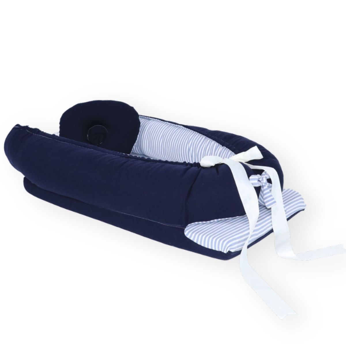 ACOLCHONADITOS - NIDO COLECHO ACOLCHONADITOS - AZUL CON RAYAS PLOMAS