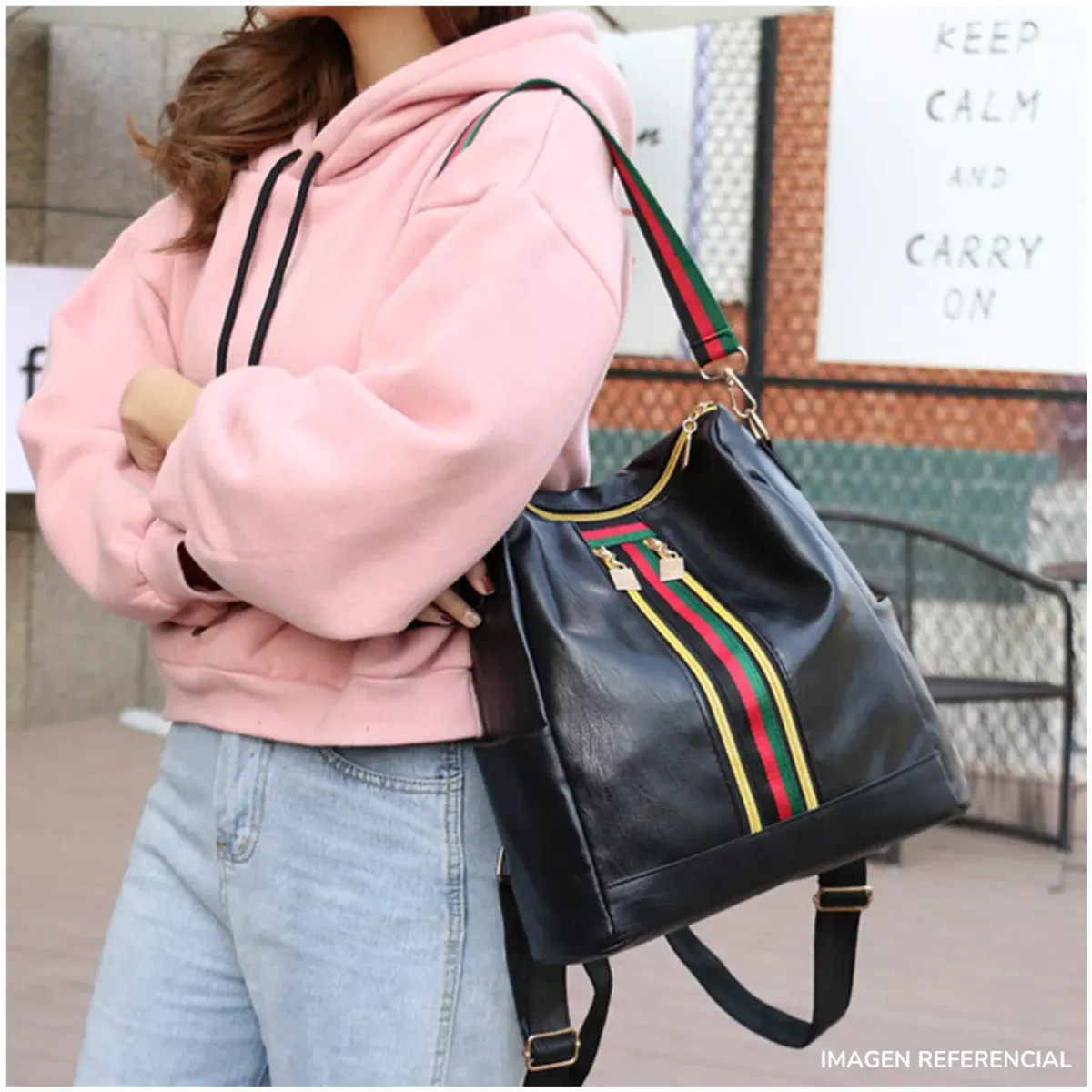 INSPIRA MARKET - Bolso mochila mujer anti robo Elegante Cuero PU