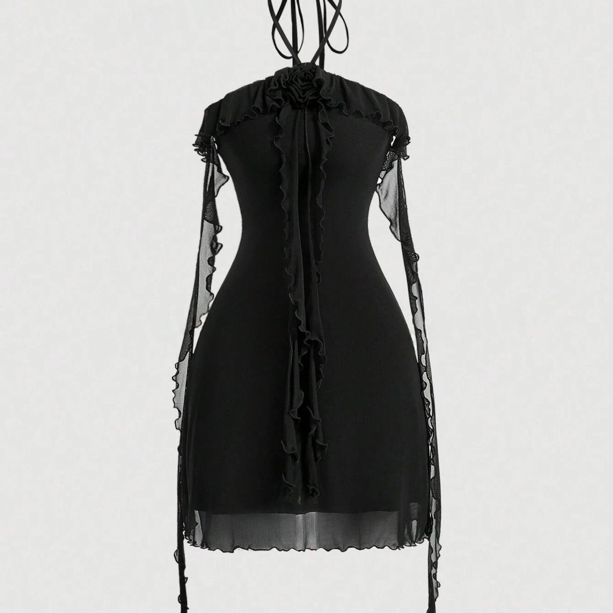 GENERICO - VESTIDO DE MALLA NEGRO LOLITAS CASUAL