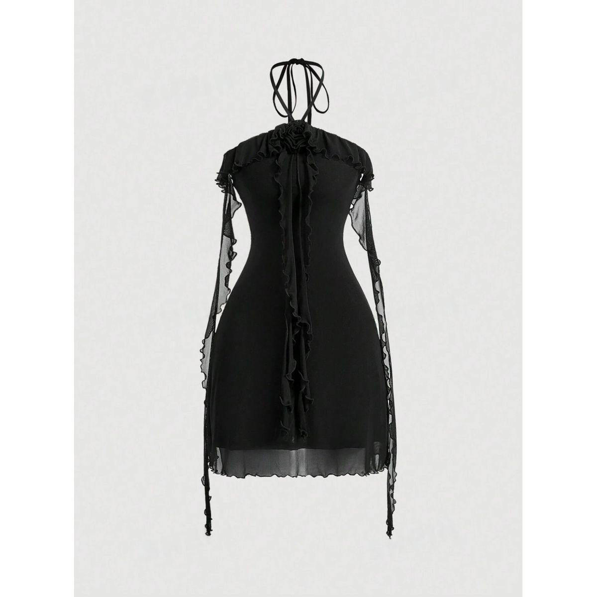 GENERICO - VESTIDO DE MALLA NEGRO LOLITAS CASUAL