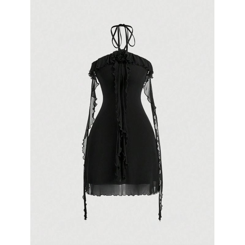 GENERICO - VESTIDO DE MALLA NEGRO LOLITAS CASUAL