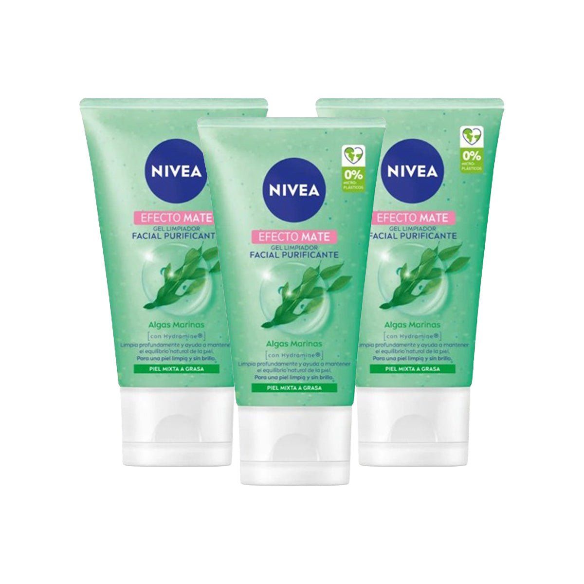 NIVEA - gel Limpi Facial Algas Marinas Piel Mixta A grasa nivea x 150ml 3Uni