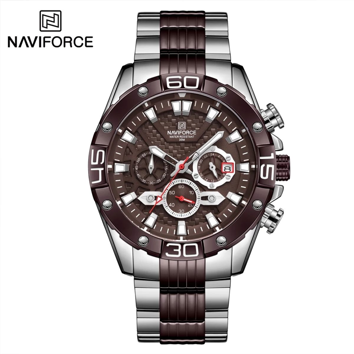 NAVIFORCE - Reloj Naviforce NF8019 Marrón Acero Para Caballero