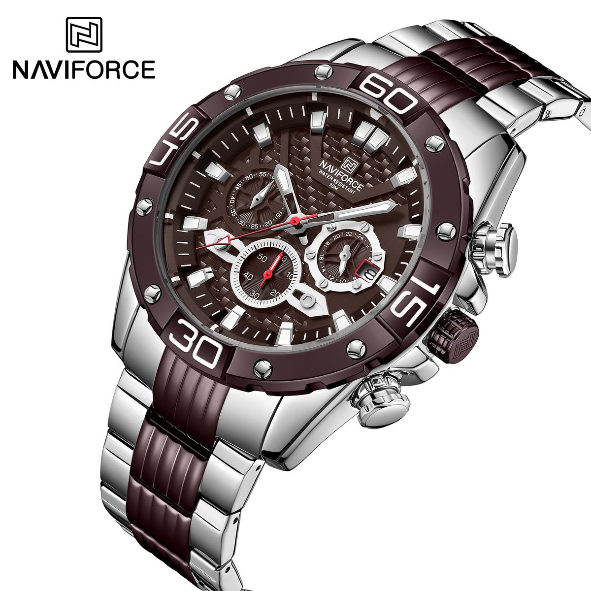NAVIFORCE - Reloj Naviforce NF8019 Marrón Acero Para Caballero