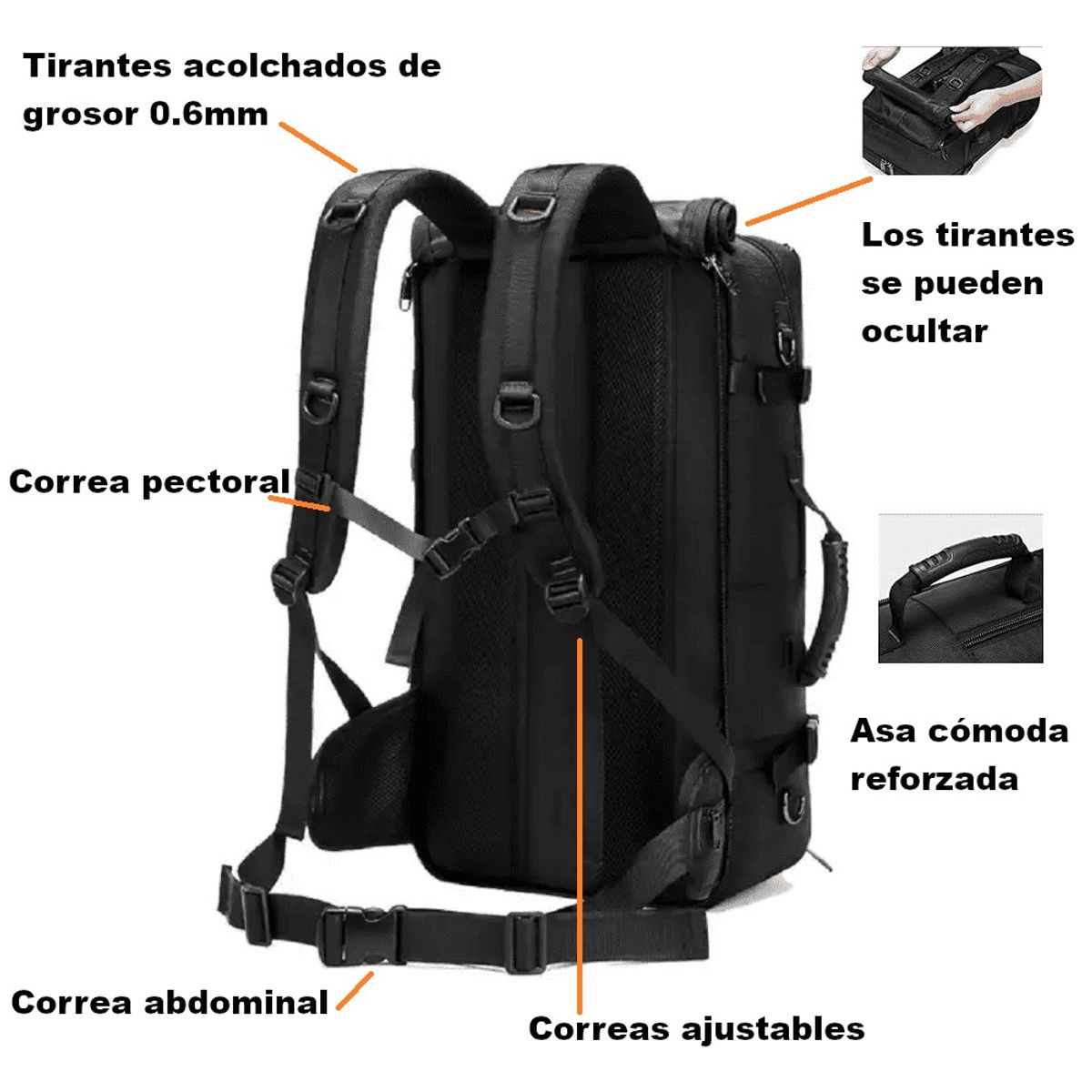 GENERICO - Mochila Táctica Deportiva MINGLU Outdoor Multifunción Viaje Antirrobo