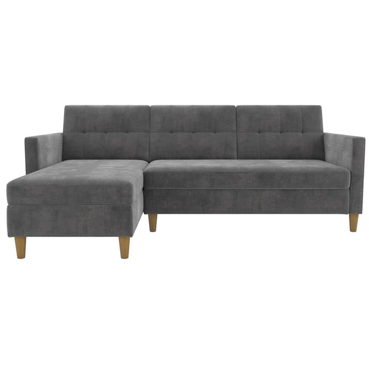ARTSOFA - Sofá Seccional Hatford gris oscuro 2 piezas + obsequio