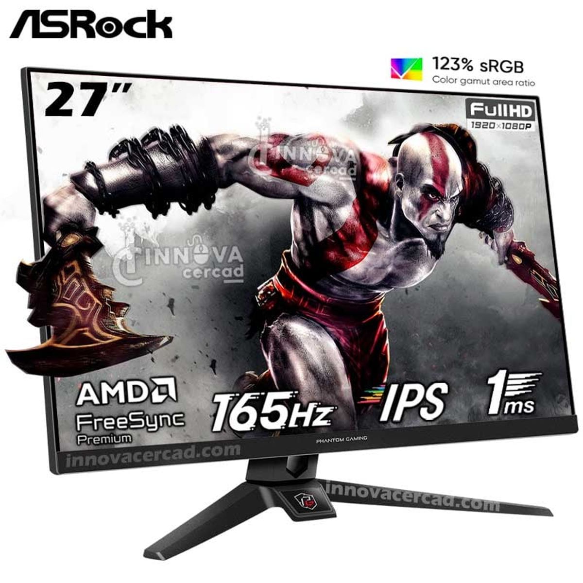 ASROCK - Monitor ASRock PG27FF1A Phantom 27" IPS FHD 165 Hz, 1ms, Freesync