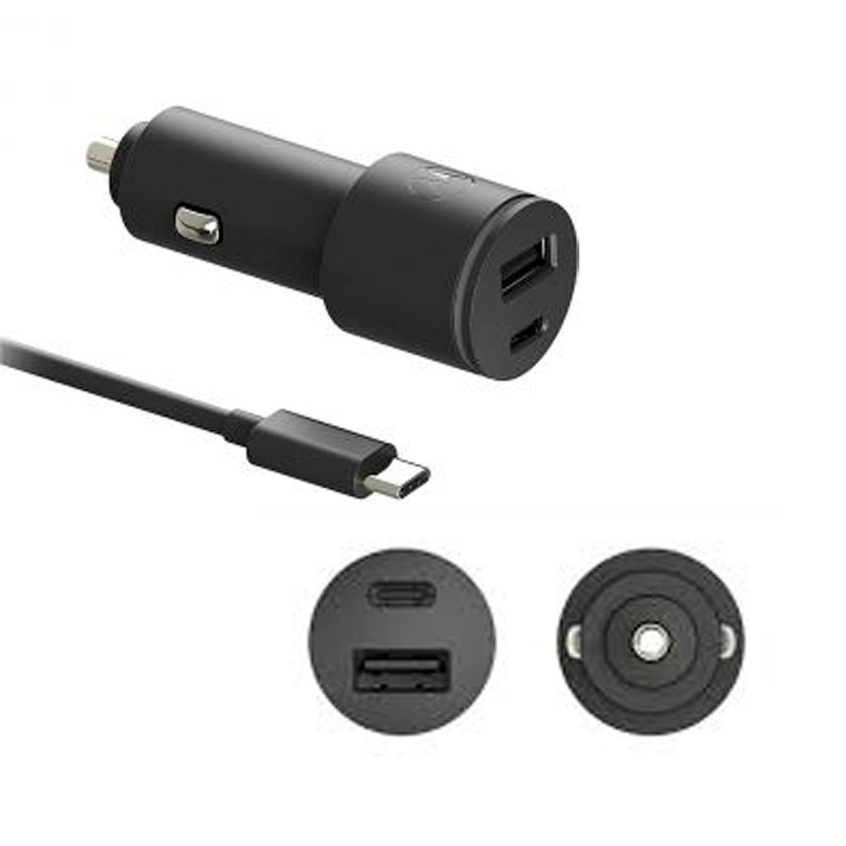 MOTOROLA - Cargador Auto 45W turbopower Duo SJV102 UsbA y UsbC Con Cable