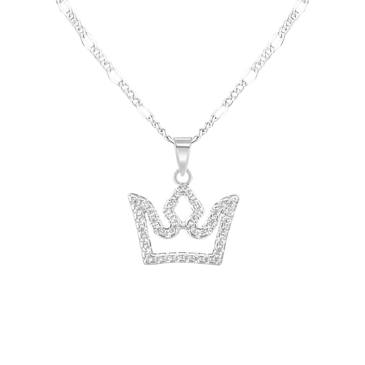 GENERICO - Collar Mujer Corona Circonitas Regalo Novia Joya Plata 925