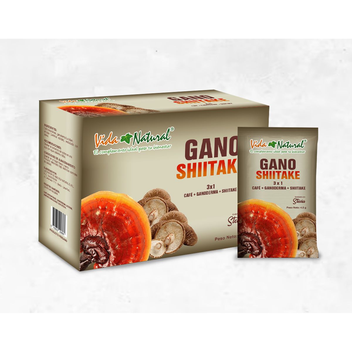 VIDA NATURAL - GANOSHIITAKE- CAFÉ+ GANODERMA + SHIITAKE