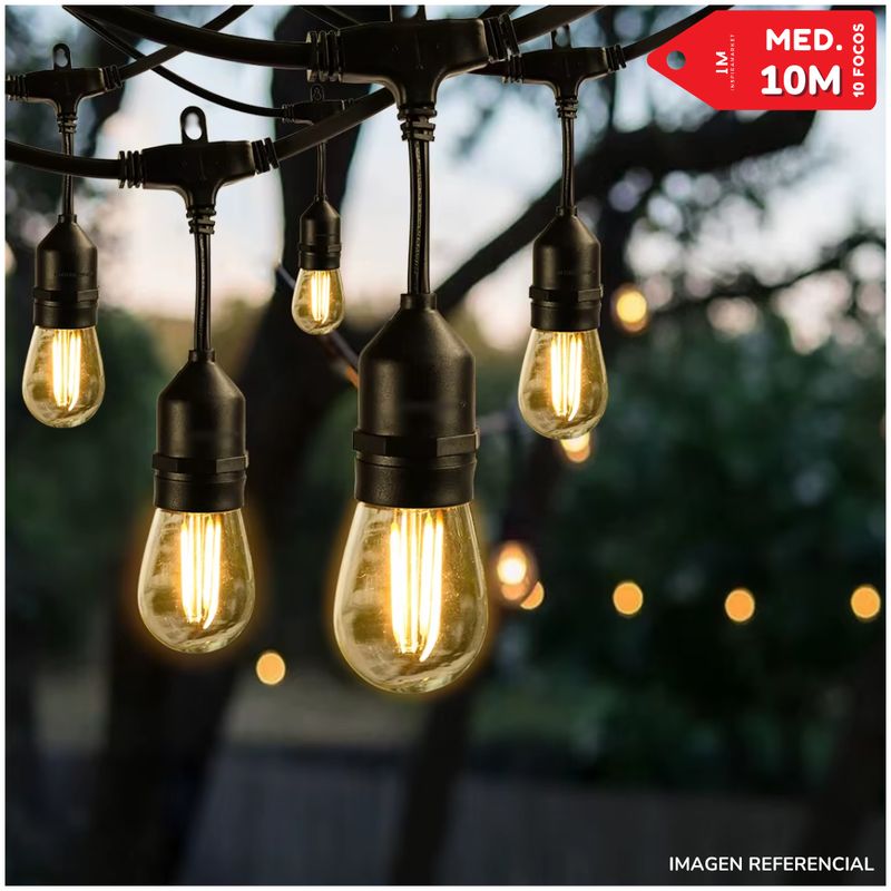 INSPIRA - Guirnalda colgante para luces cadena exterior interior 10m con 10F