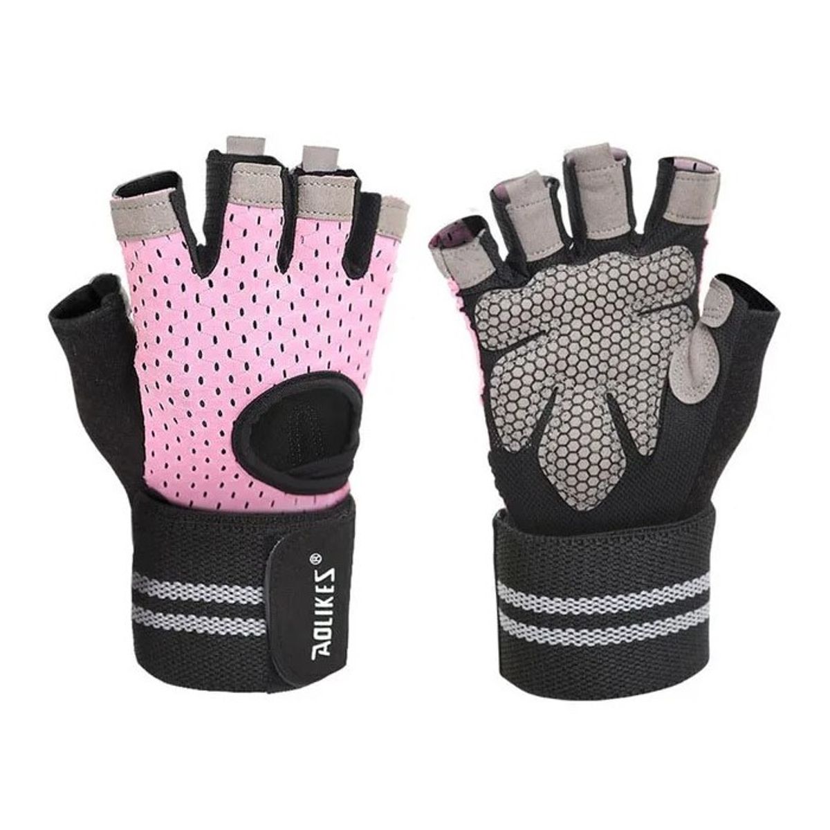AOLIKES - Guantes Deportivos AOLIKES A-113 Rosado Gym Fitness