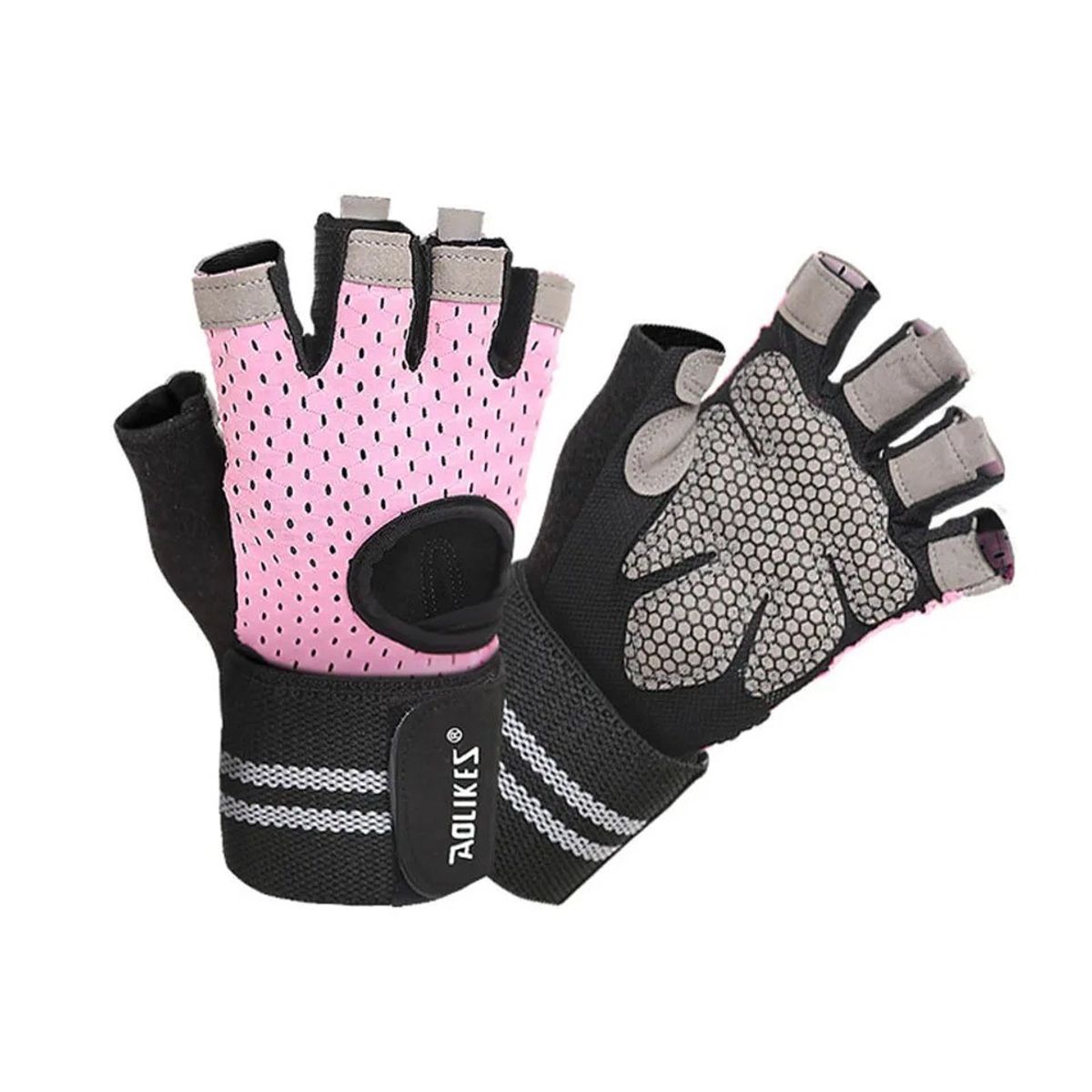 AOLIKES - Guantes Deportivos AOLIKES A-113 Rosado Gym Fitness