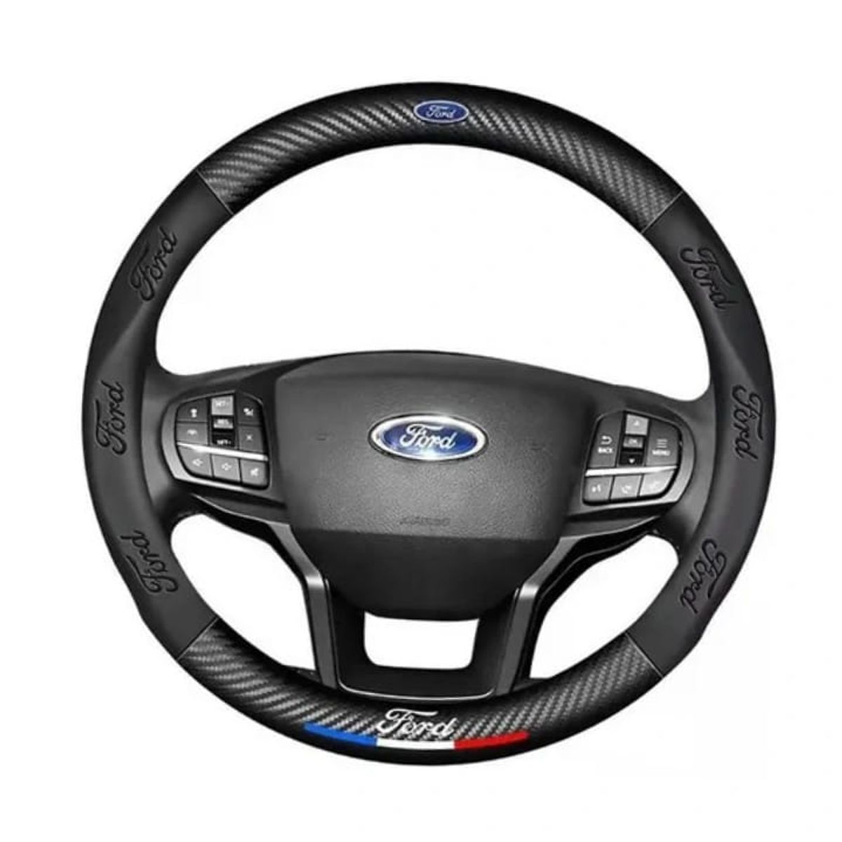 GENERICO - Funda de Volante De Timon Para Ford Ranger Fibra De Carbono