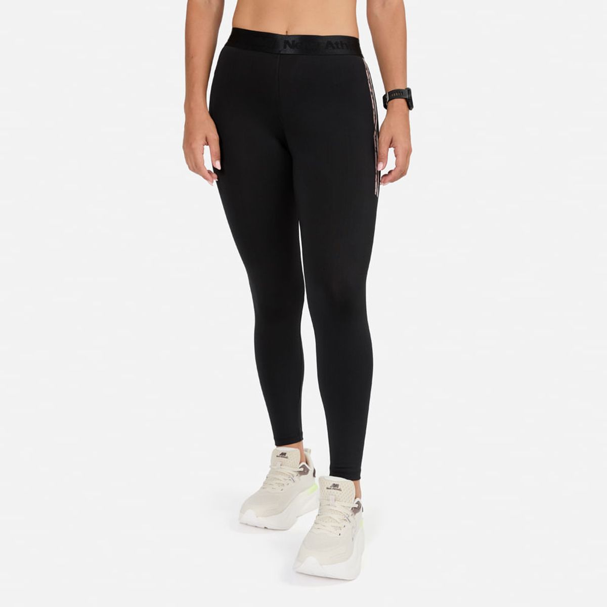 NEW ATHLETIC - Legging New Athletic Flor Negro Mujer