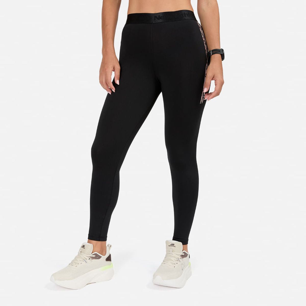 NEW ATHLETIC - Legging New Athletic Flor Negro Mujer