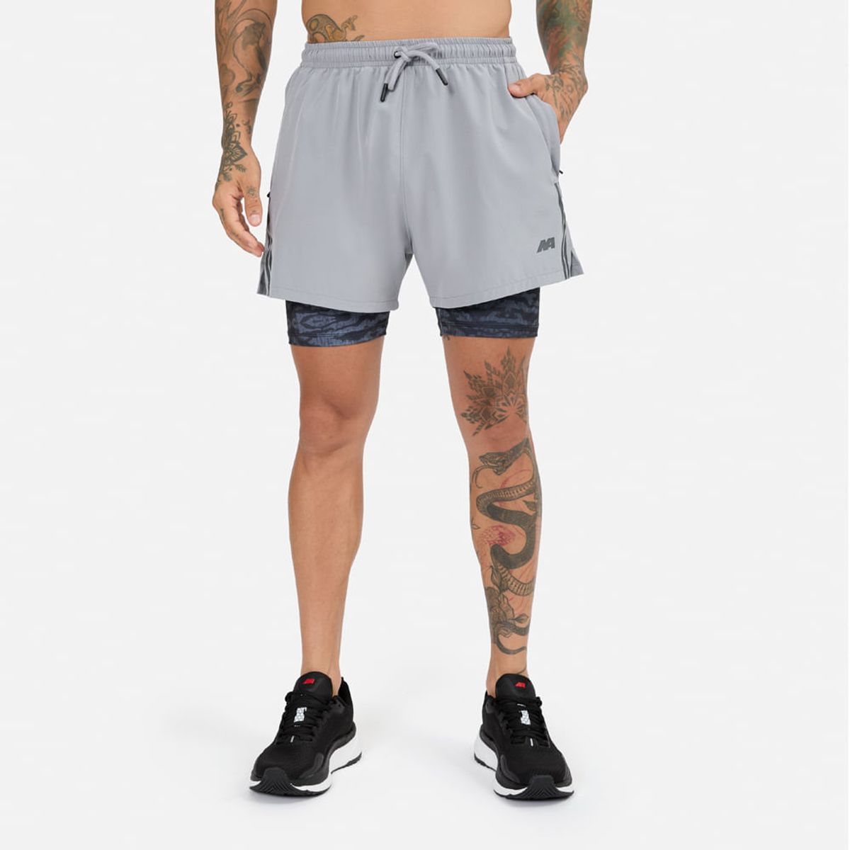 NEW ATHLETIC - Short Biker New Athletic Nacho Gris Con Plomo Hombre